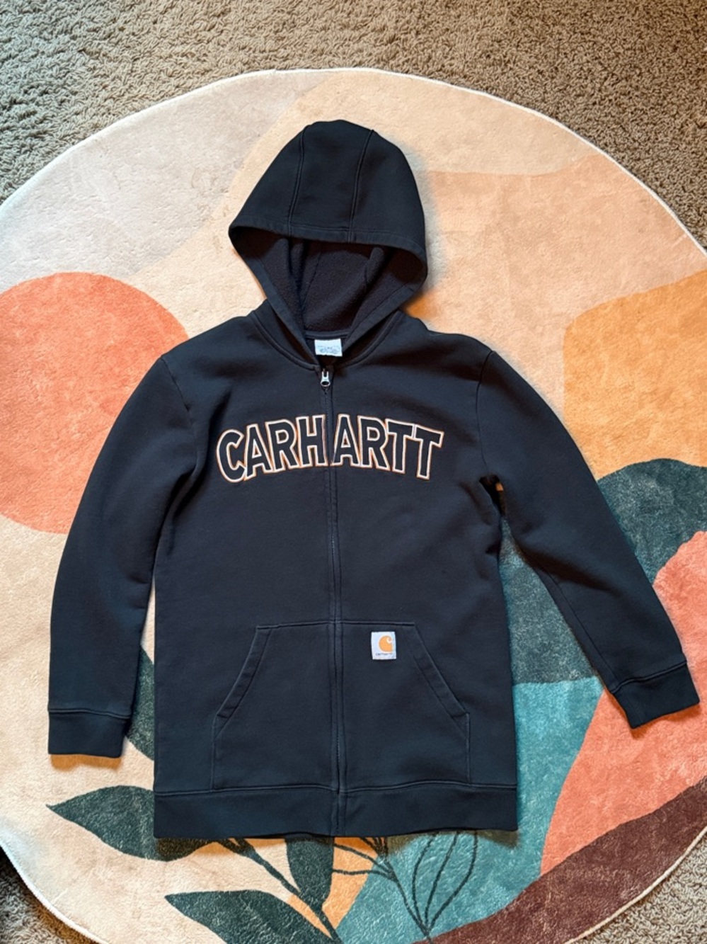 Carhartt hoodie. Fits women’s x- small. Marked as 14/16 XL kids.